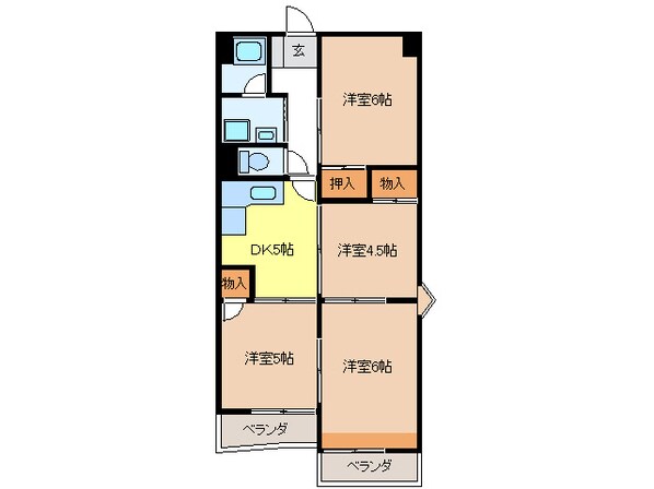 金華橋ハイツの物件間取画像